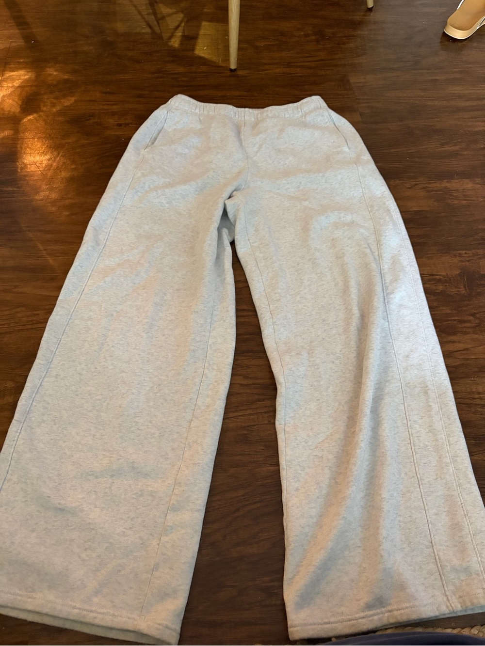 aerie Light Gray Wide-Leg Kids Sweatpants